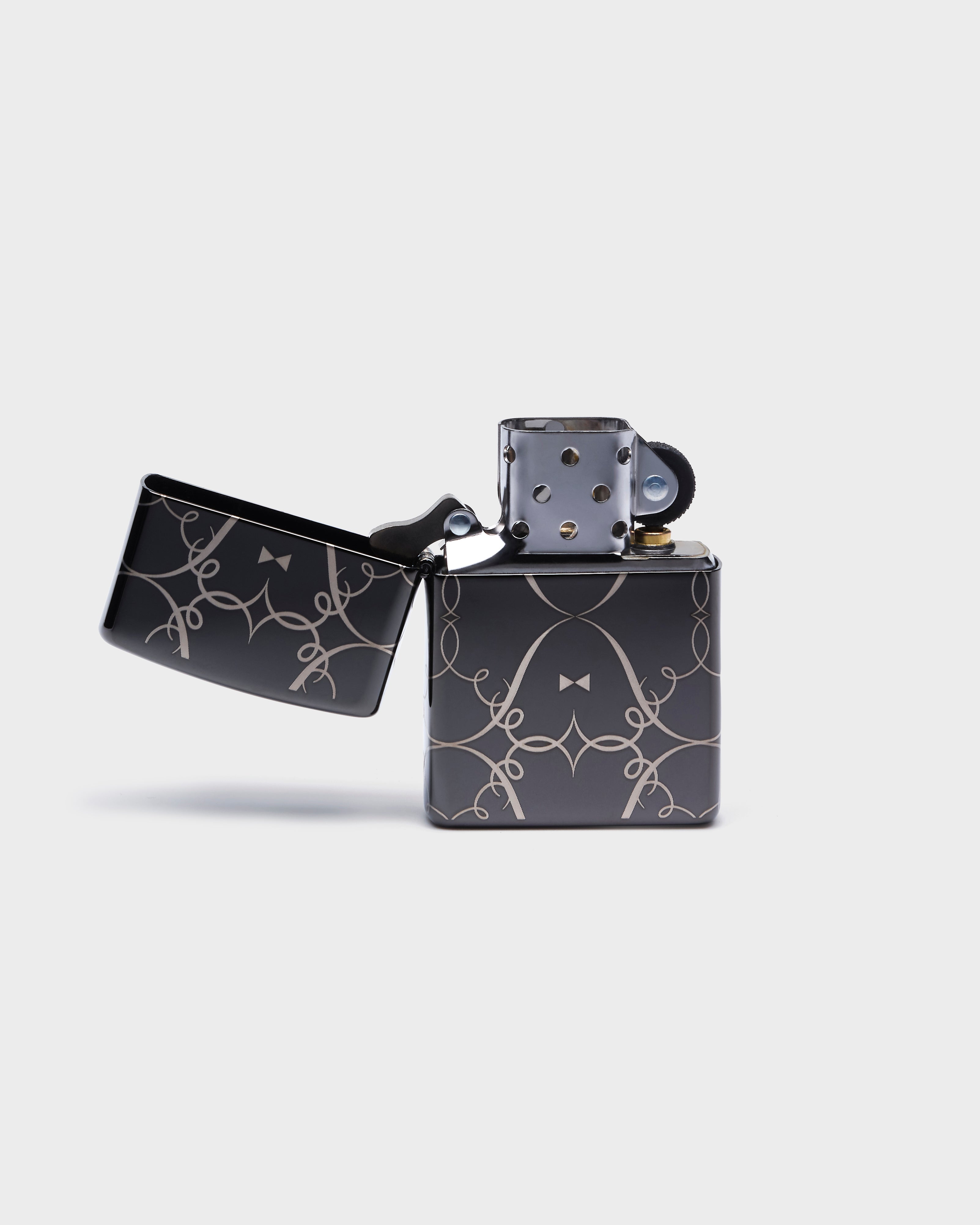 Fancy Fontainebleau Bowtie Motif Lighter in Ebony