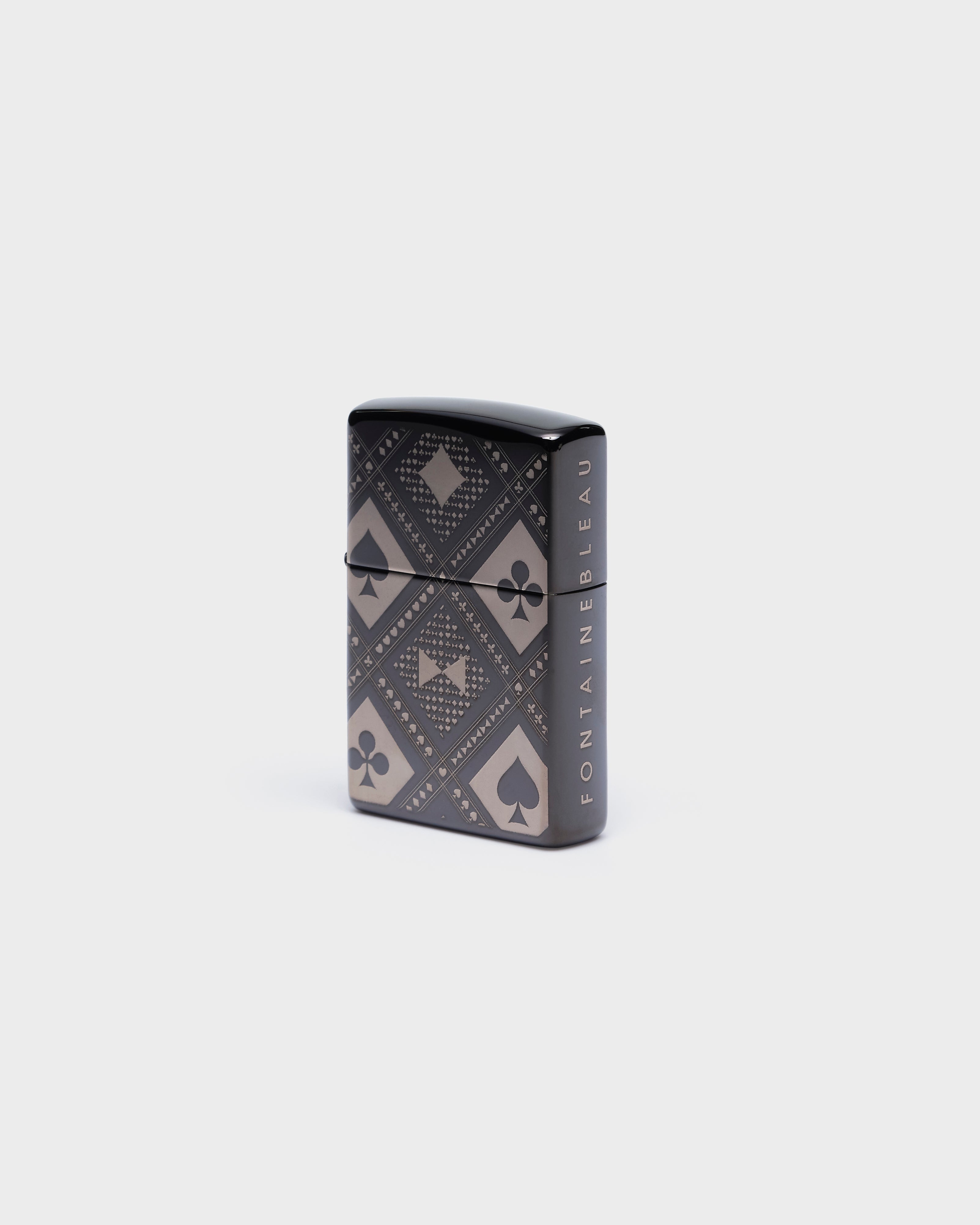 Larger Card Suits and Bowtie Motif Lighter in Ebony