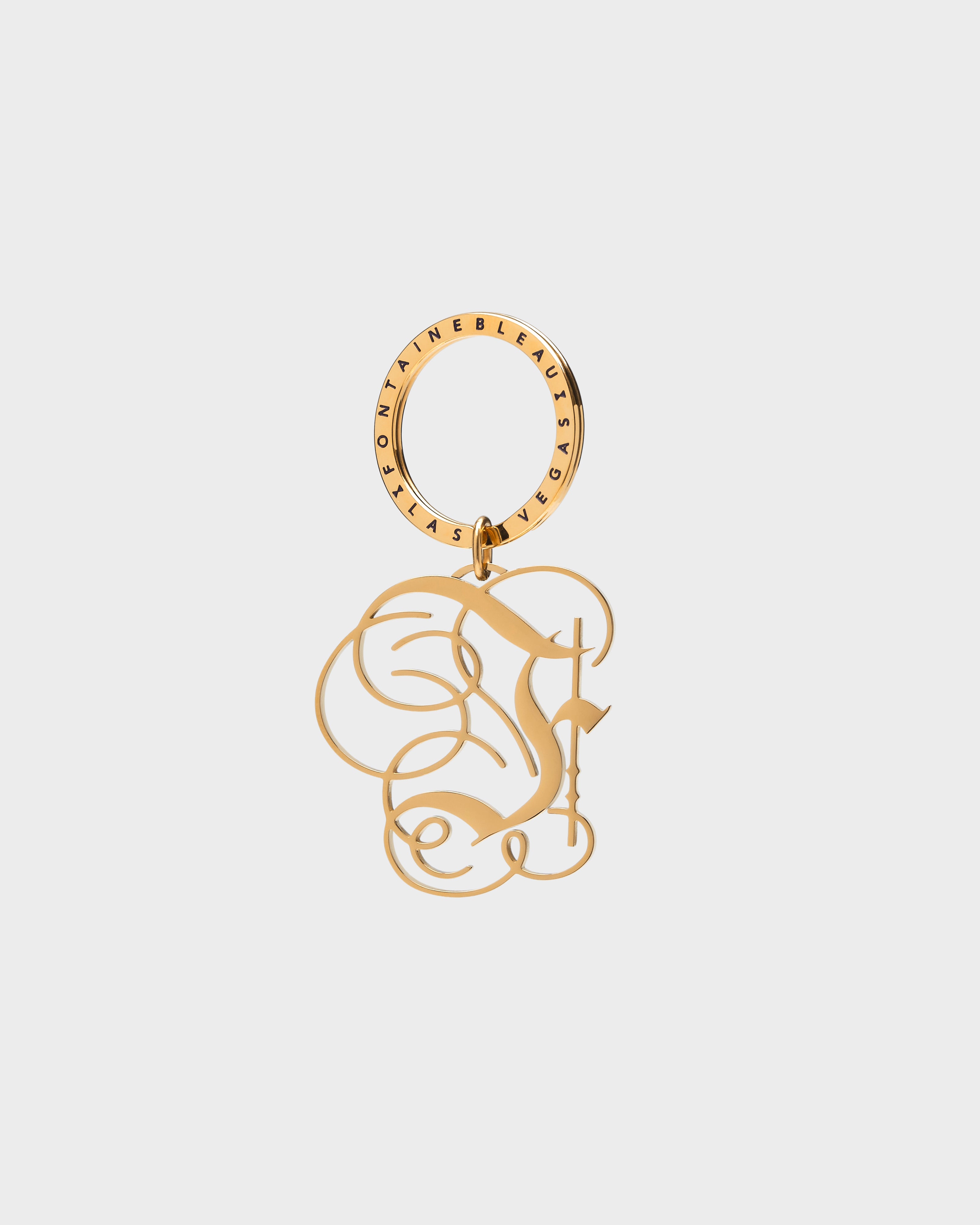 "F" Cutout Metal Keychain