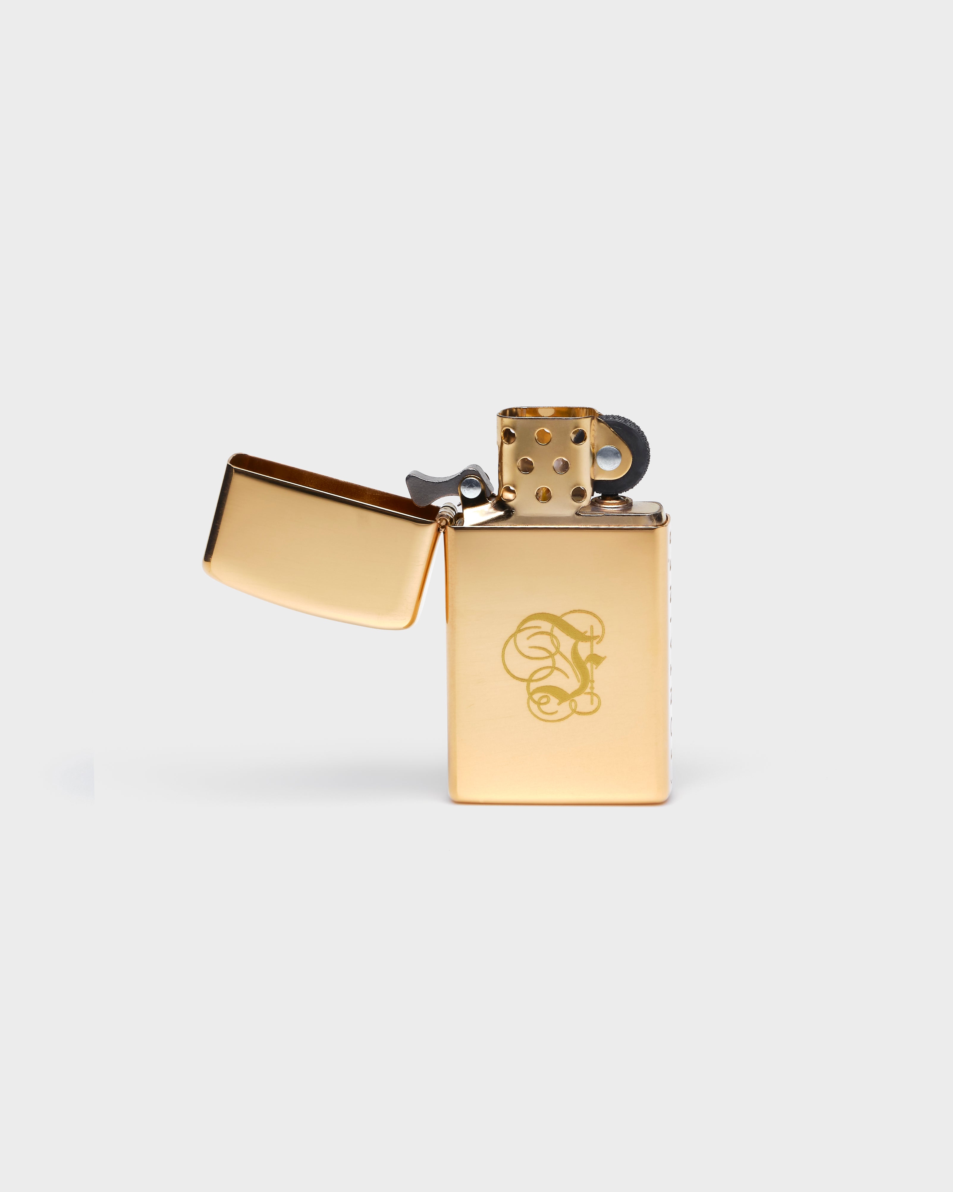 Slim High Polished Brass Fontainebleau Lighter
