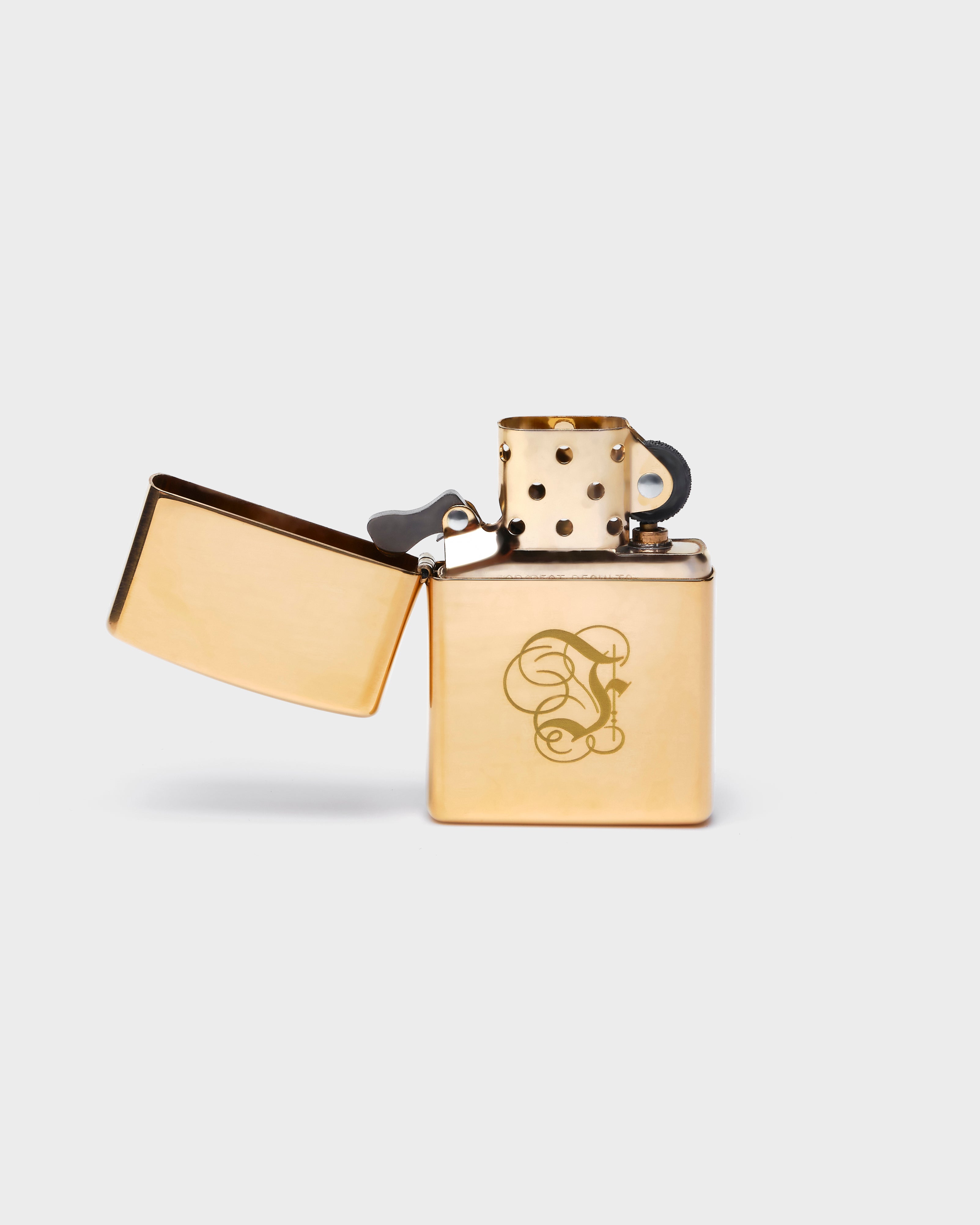 High Polished Brass Fontainebleau Emblem Lighter