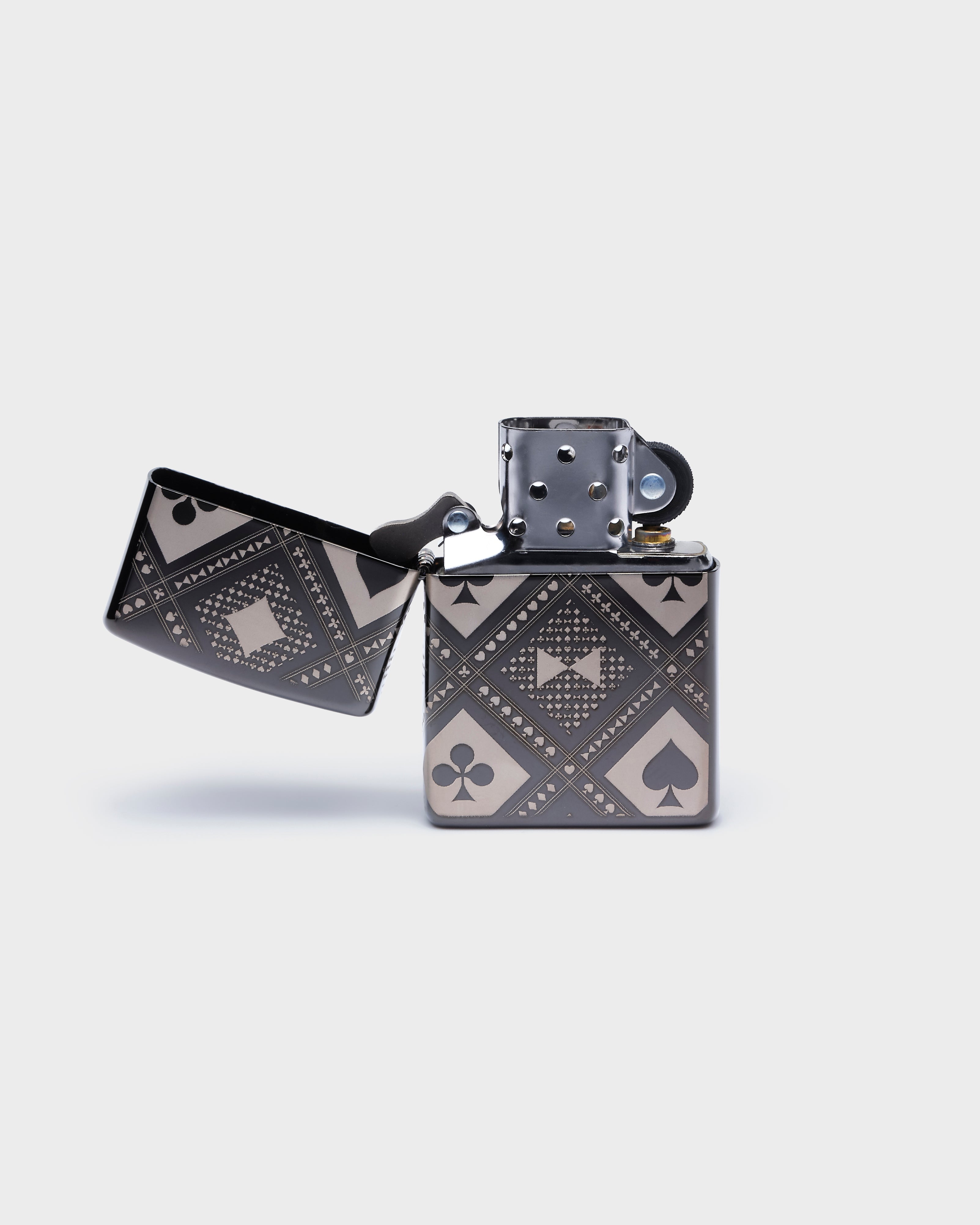 Larger Card Suits and Bowtie Motif Lighter in Ebony