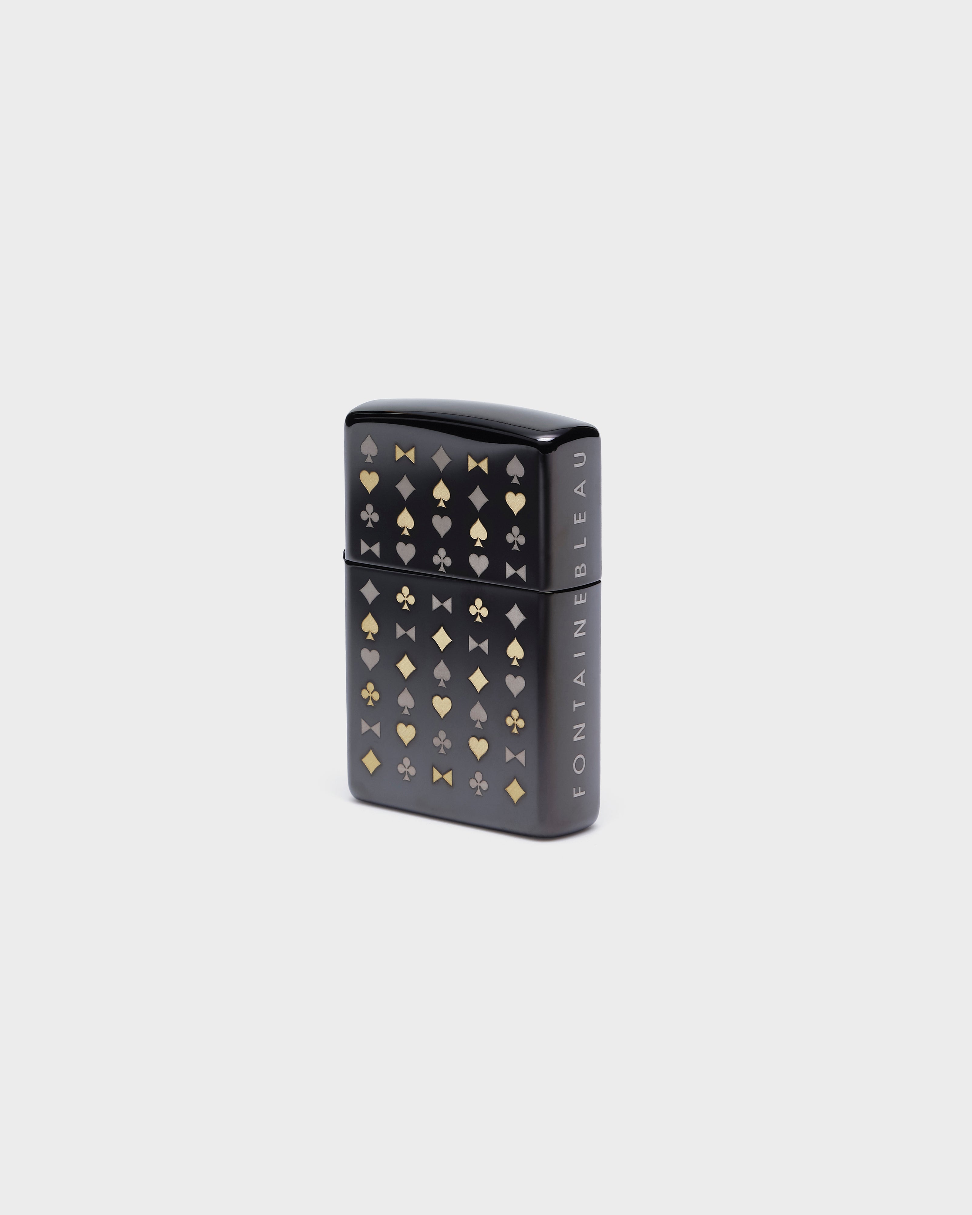 Card Suits and Bowtie Motif Lighter in Ebony