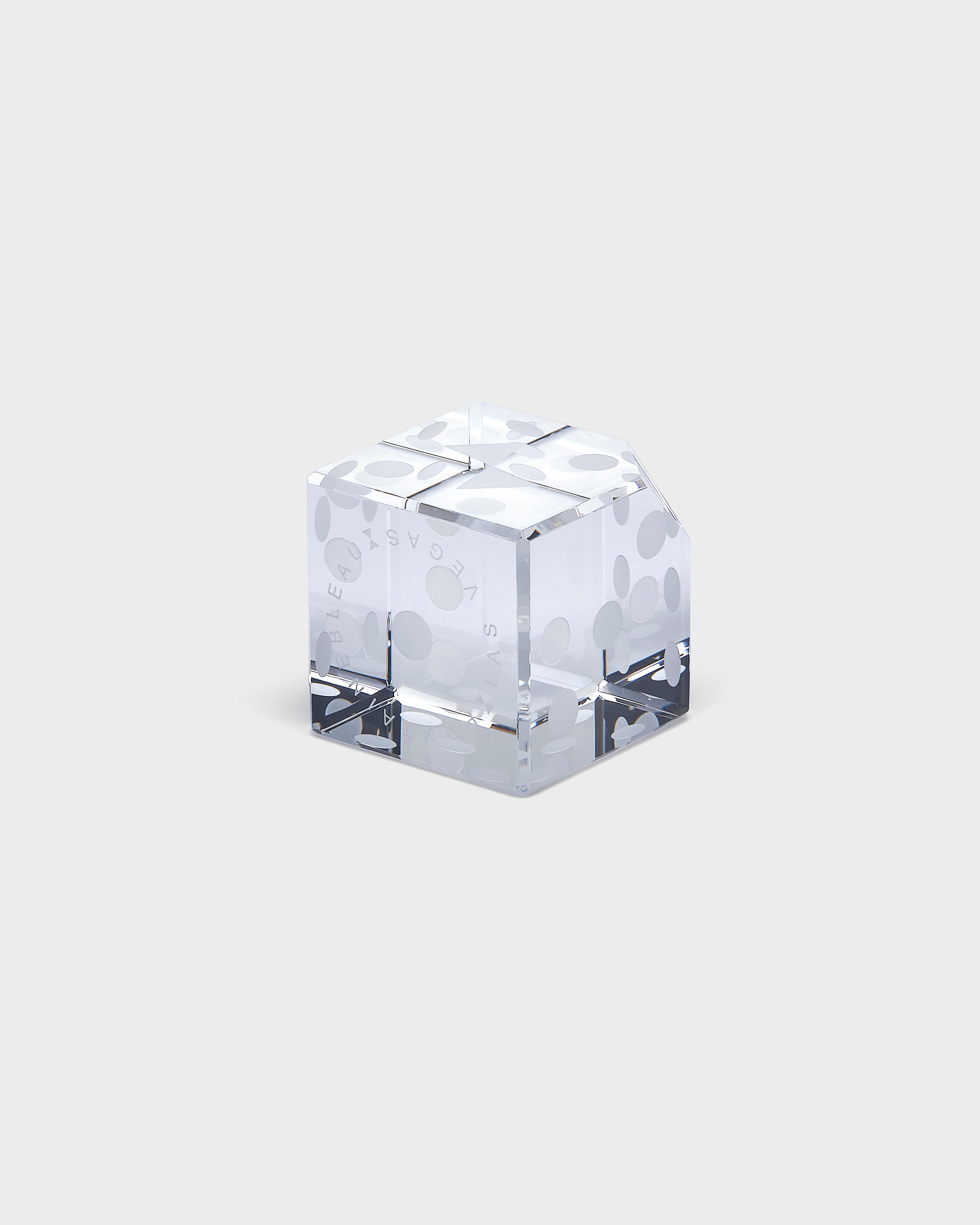 FBLV Crystal Dice-Shaped Paperweight