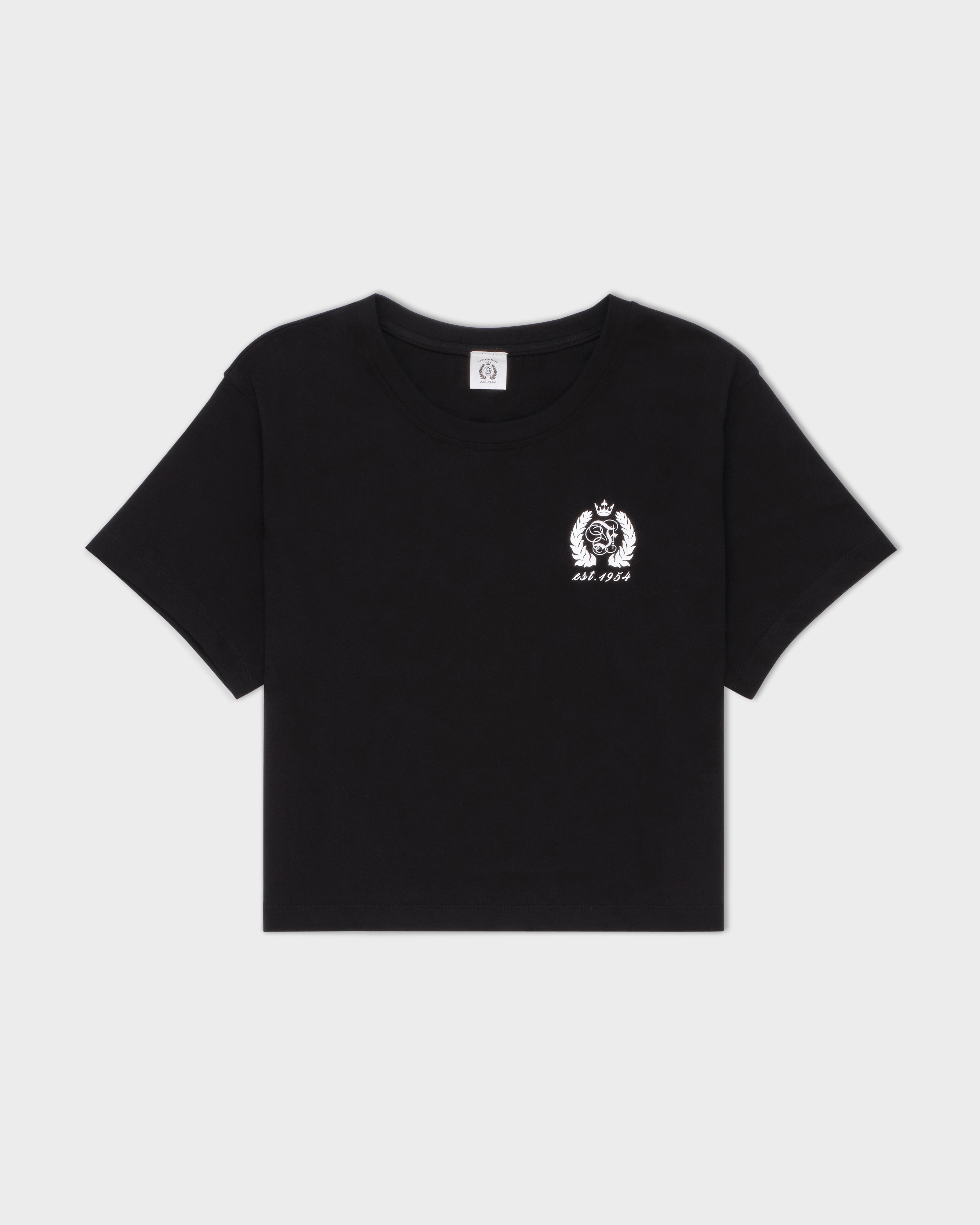 Unisex Crop T‑Shirt with FBLV Crest – Mini Logo