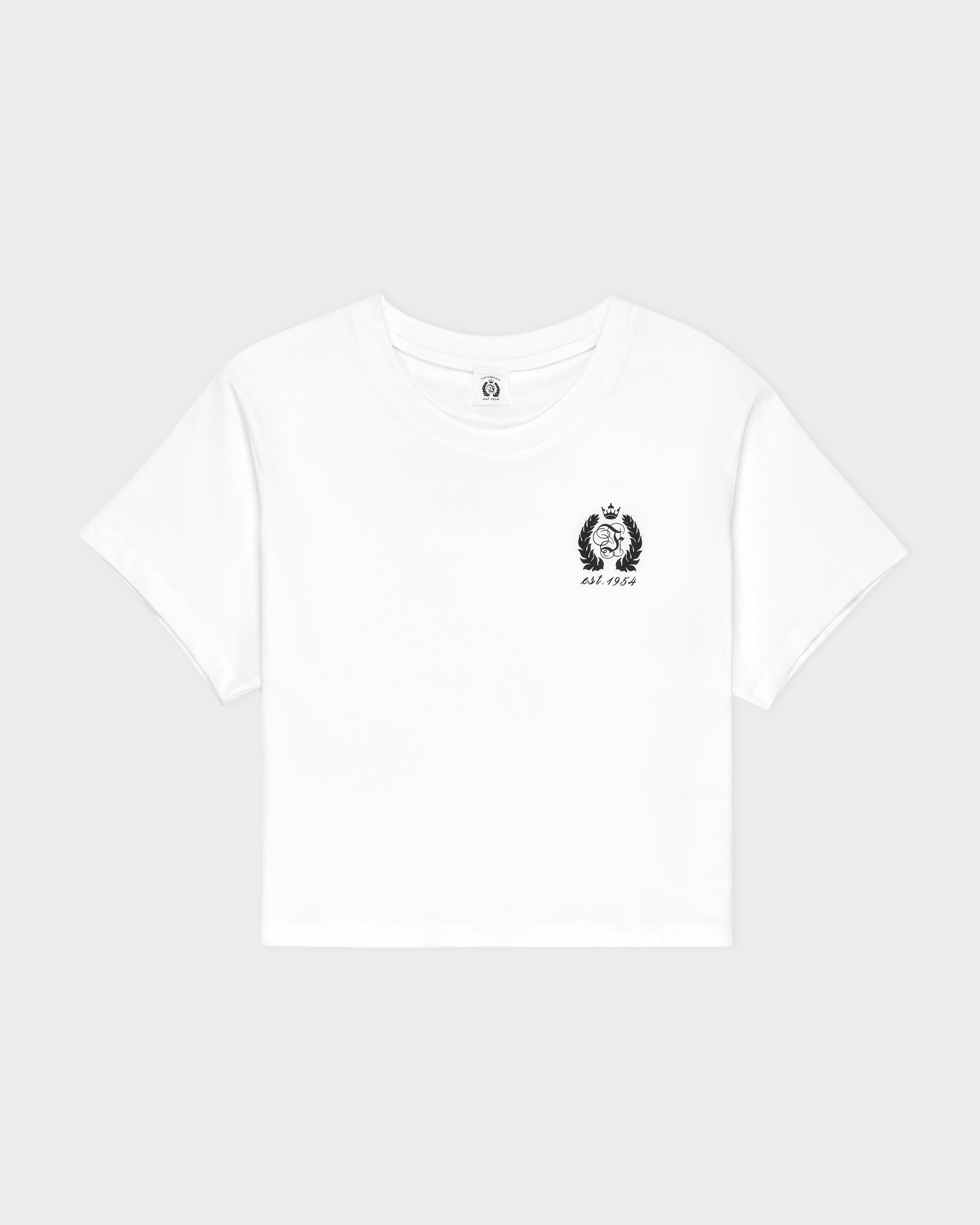 Unisex Crop T‑Shirt with FBLV Crest – Mini Logo